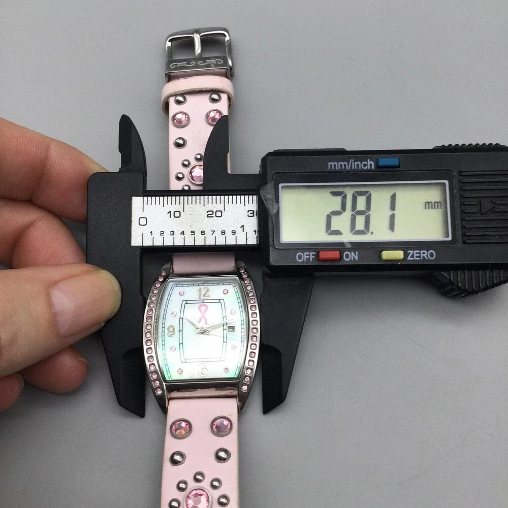 Montana Womens Watch 28mm Pink Crystals Breast Cancer Awareness New Battery